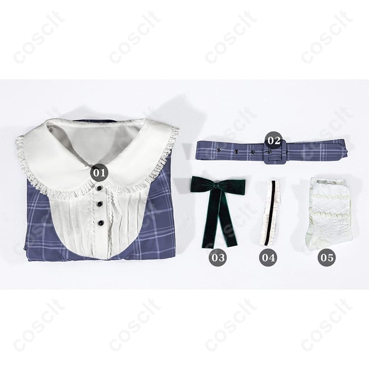 BanG Dream! 若葉睦 チェック柄ワンピース 高再現コスプレ｜着脱ラクで撮影映え・S～XXL対応 - 4枚目の画像