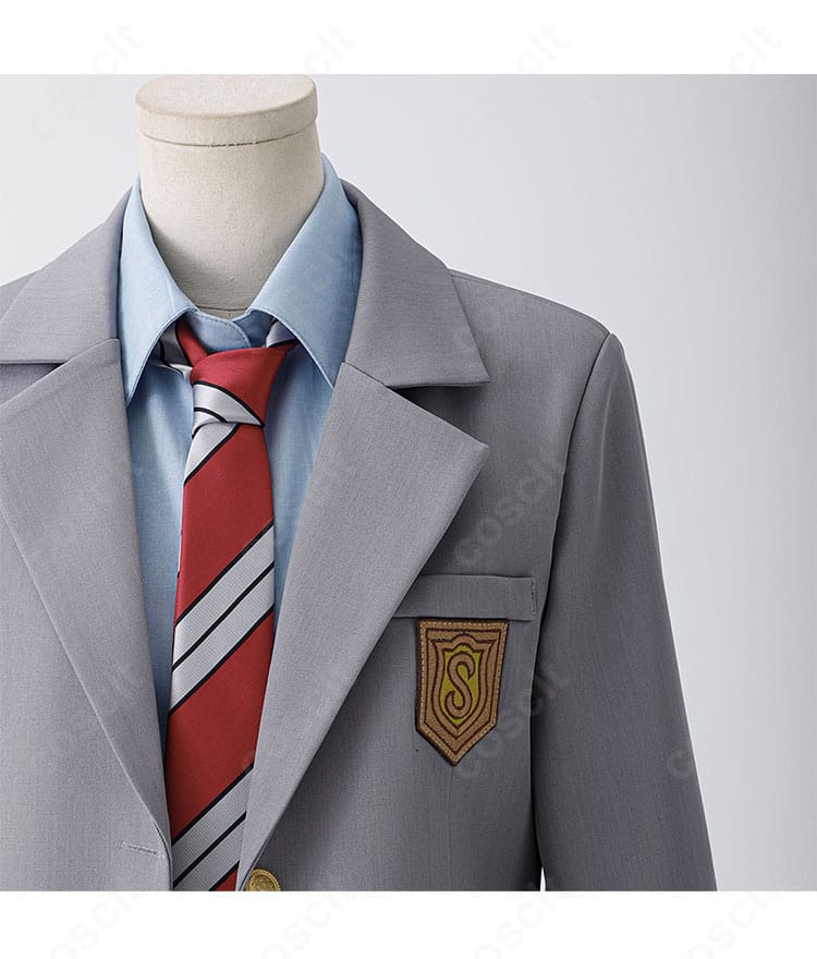 宮園かをり 制服コスプレのネクタイ装飾アップ。学園カラーの配色を忠実に表現