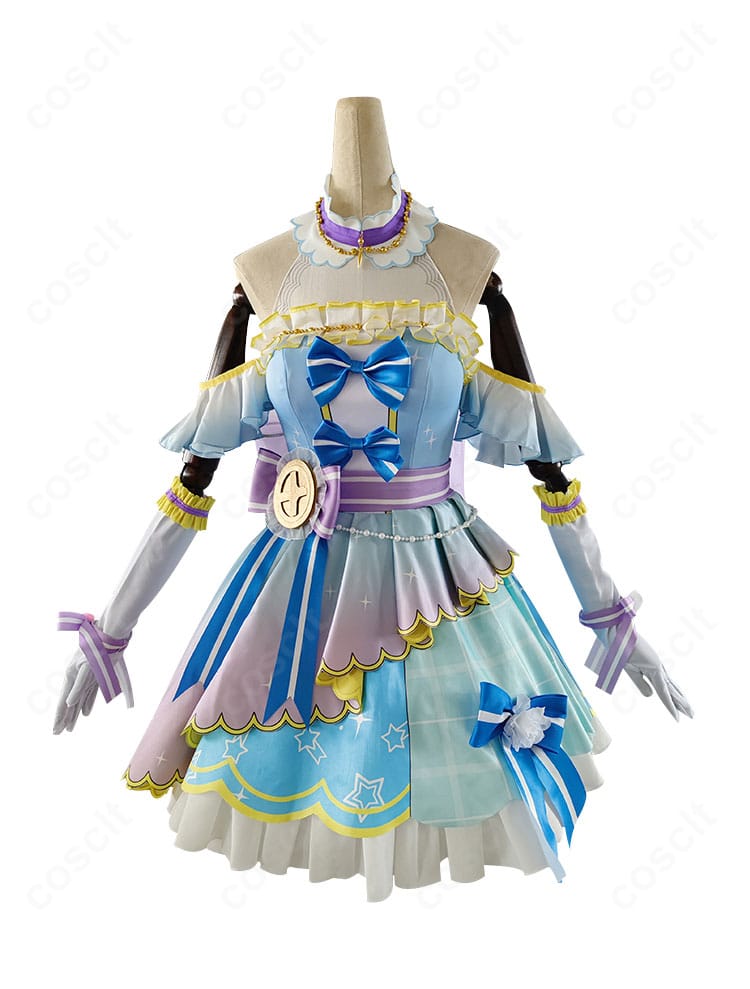 ラブライブ！スクフェス 絢瀬絵里 カウントダウンライブ衣装の正面全身。ワンピースのラインとアクセサリー構成が分かるイベント映えカット