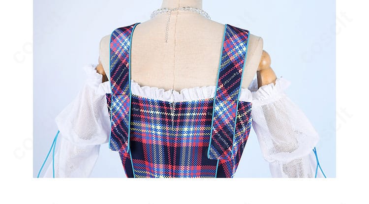 鬼塚冬毬 Jellyfish衣装の上衣背面ディテール。背面シームと留め具の仕上がりを確認できる画像。