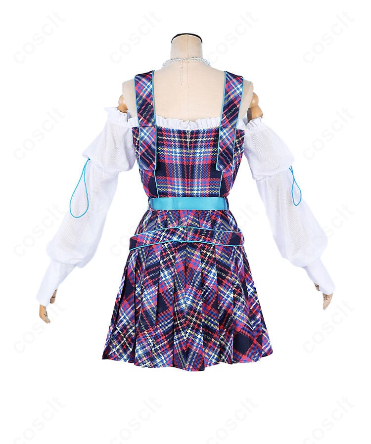 ラブライブ!スーパースター!! 鬼塚冬毬 Jellyfish衣装の背面全身。背中の切り替えやベルト位置まで丁寧に再現。