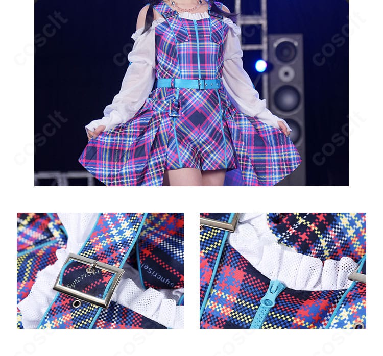 鬼塚冬毬 Jellyfish衣装の装飾ディテール。刺繍と装飾パーツの質感と配置を接写で表現。