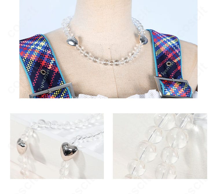 鬼塚冬毬 Jellyfish衣装のネックレス。アイドル感を高めるアクセサリーの形状と輝き。