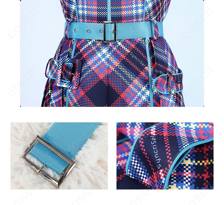 鬼塚冬毬 Jellyfish衣装の腰帯装飾。高品質ベルトと金具の質感がわかるクローズアップ。