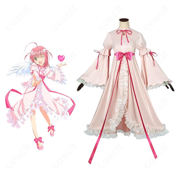 キャラクター日奈森あむのアミュレットエンジェルと商品正面を並べた高再現コスプレ衣装の比較イメージ