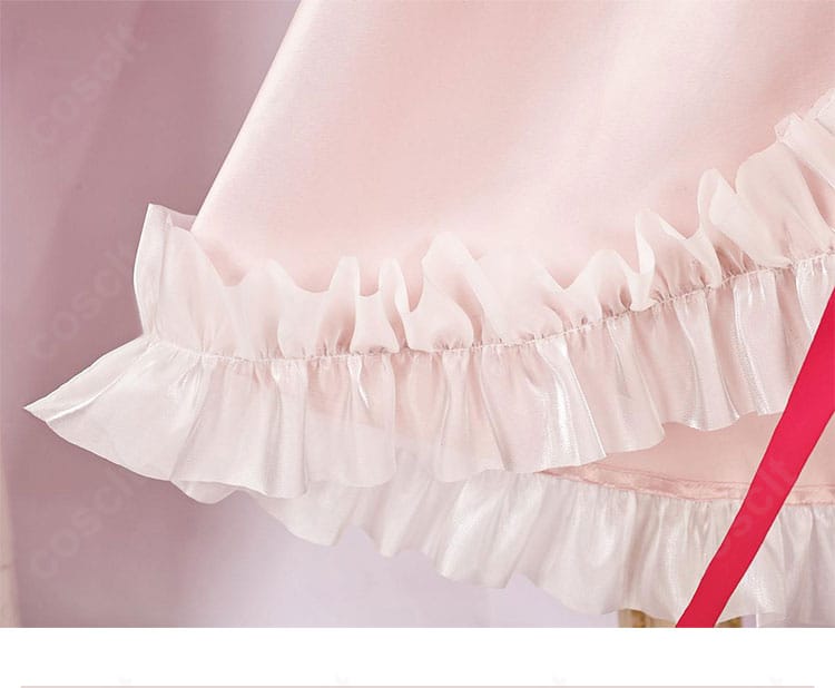 スカート裾ディテール。アミュレットエンジェル衣装の裾フリルと装飾の質感