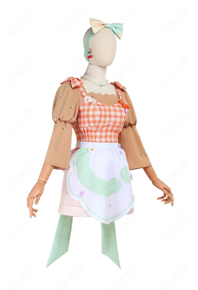 プロセカ 花里みのり コスプレ衣装 正面全景。明るく元気な印象を引き立てる爽やかな配色と整ったライン。