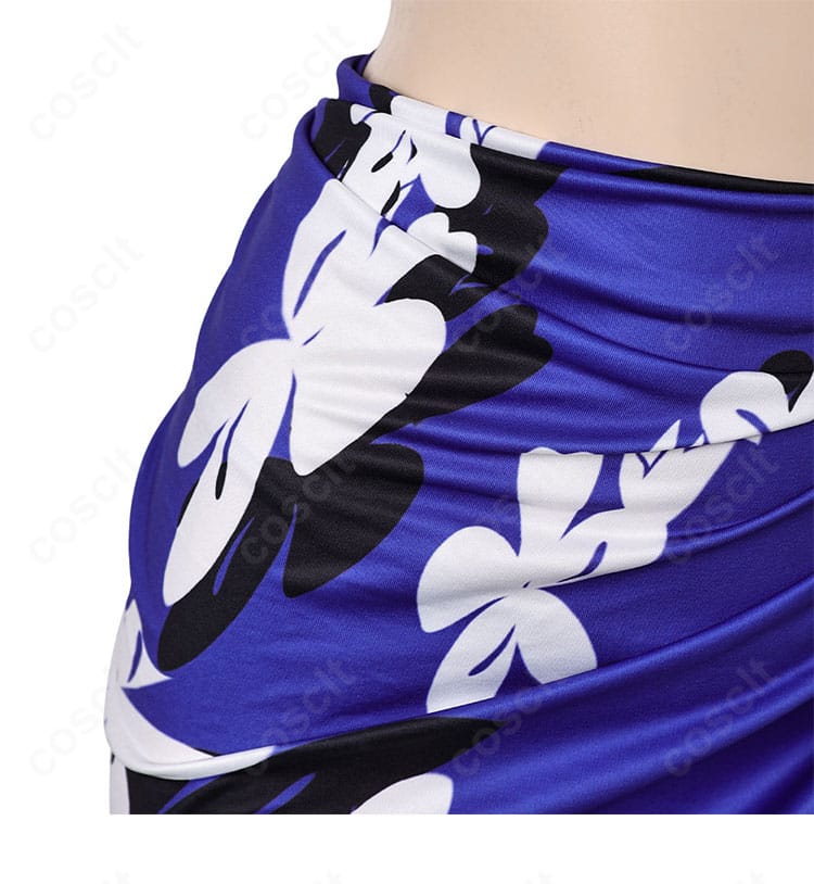 鉄拳8 レイナの水着コスプレ衣装 腰布装飾のクローズアップ。優雅な意匠と縁取りの仕上げが際立つ。