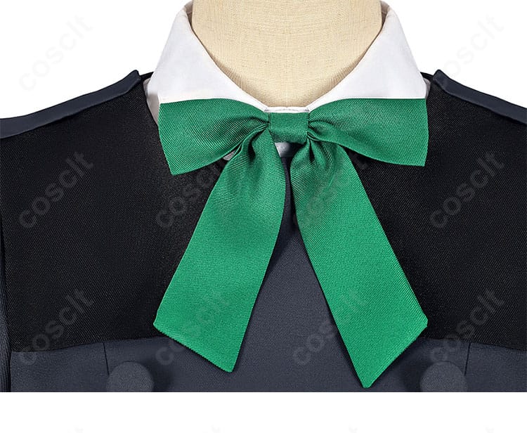胸元のリボン装飾をクローズアップした日奈森あむ 制服コスプレの詳細