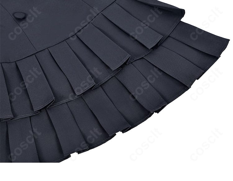 スカート裾のステッチとヘムラインを拡大した日奈森あむ 制服コスプレ