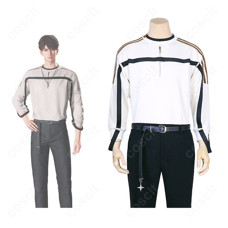 恋と深空 マヒル『くつろぎ』衣装の全身コーデ例。トップス・ズボン・ベルトでクールな日常感を再現した高再現コスチューム。