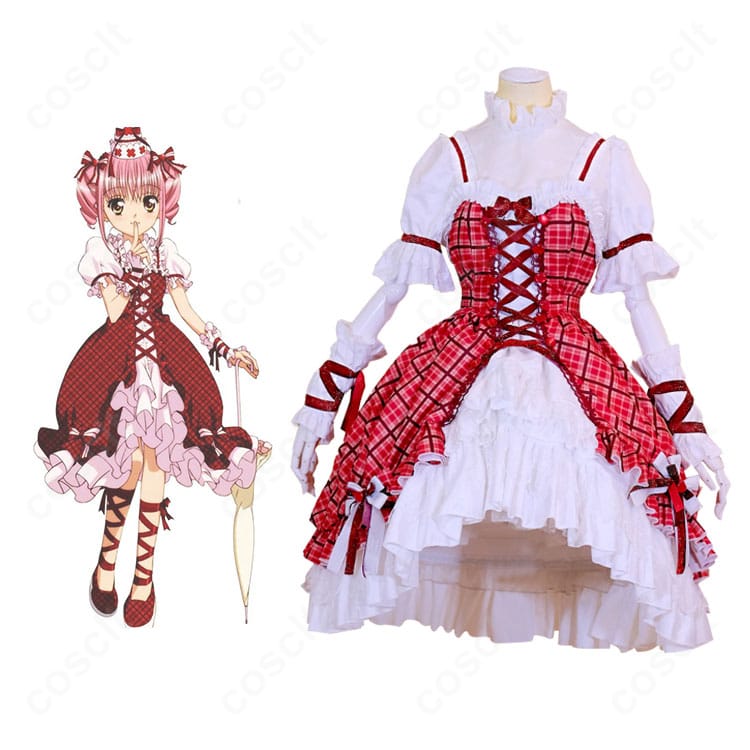 しゅごキャラ！日奈森あむのコスプレ衣装・チェック柄ケーキドレス一式。キャラクターイメージを忠実に再現したフルコーデ。