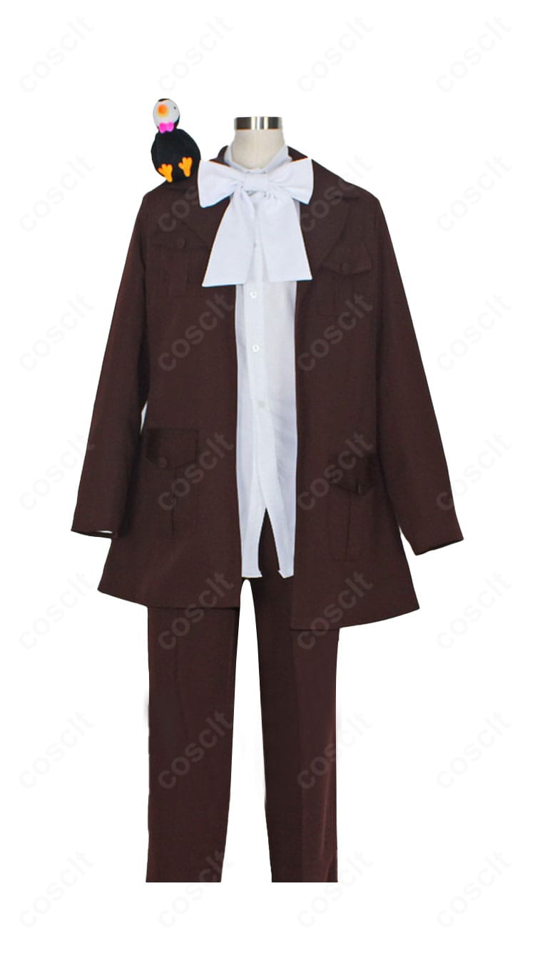 アイスランドのコスプレ衣装・商品正面。コートとシャツ、ズボン、手袋のディテールが分かる画像