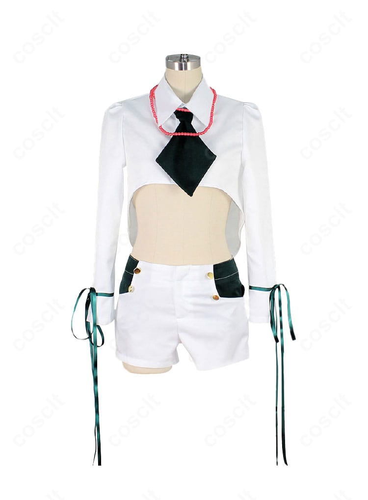 Rche（傲慢ちゃん）コスプレ衣装の正面。トップスとショートパンツ、ネクタイやリボンの配置が分かる高再現ディテール