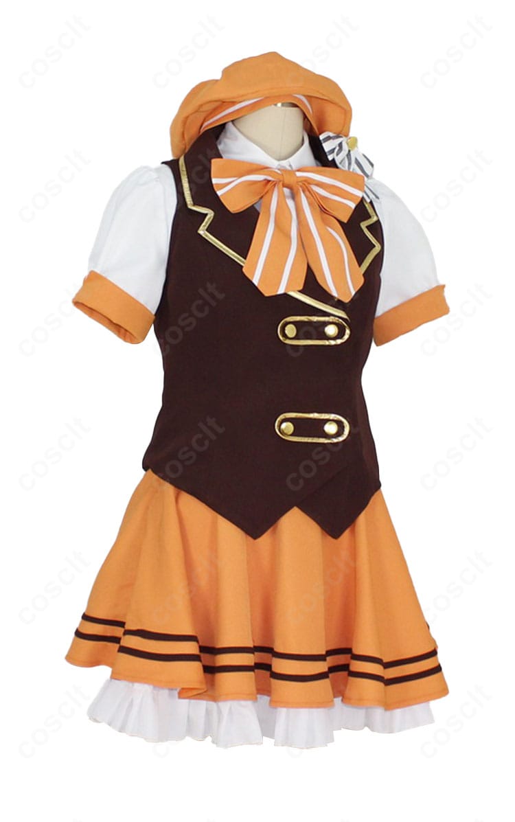 ご注文はうさぎですか?シャロ メイド服の右側面。ウエストラインとスカートの広がり、縫製の美しさを示す写真。