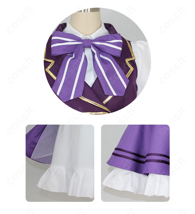 リゼ メイド服の装飾クローズアップ。レースや刺繍、パイピングの細部まで丁寧な仕上げを確認可能。