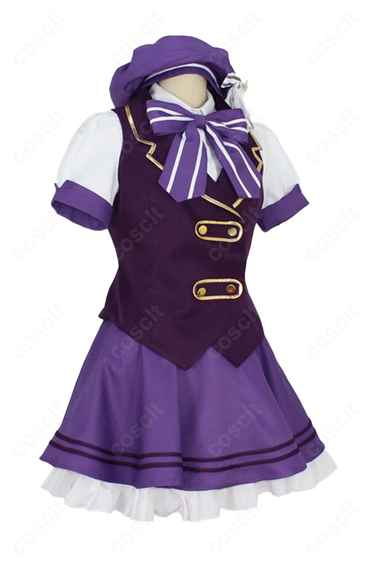 リゼ メイド服コスプレ右側面。ウエストラインとスカートの広がりを確認できる、立ち姿が映えるシルエット。