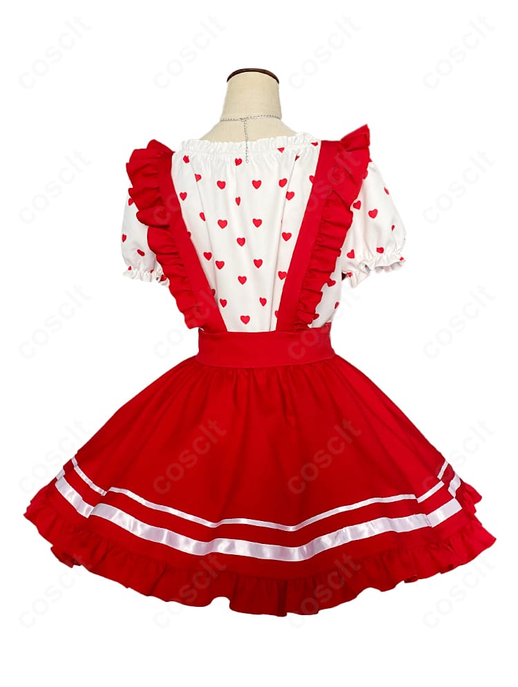 背面画像。バックのシルエットとスカートの落ち感、全体のプロポーションを確認できる星宮いちご衣装。