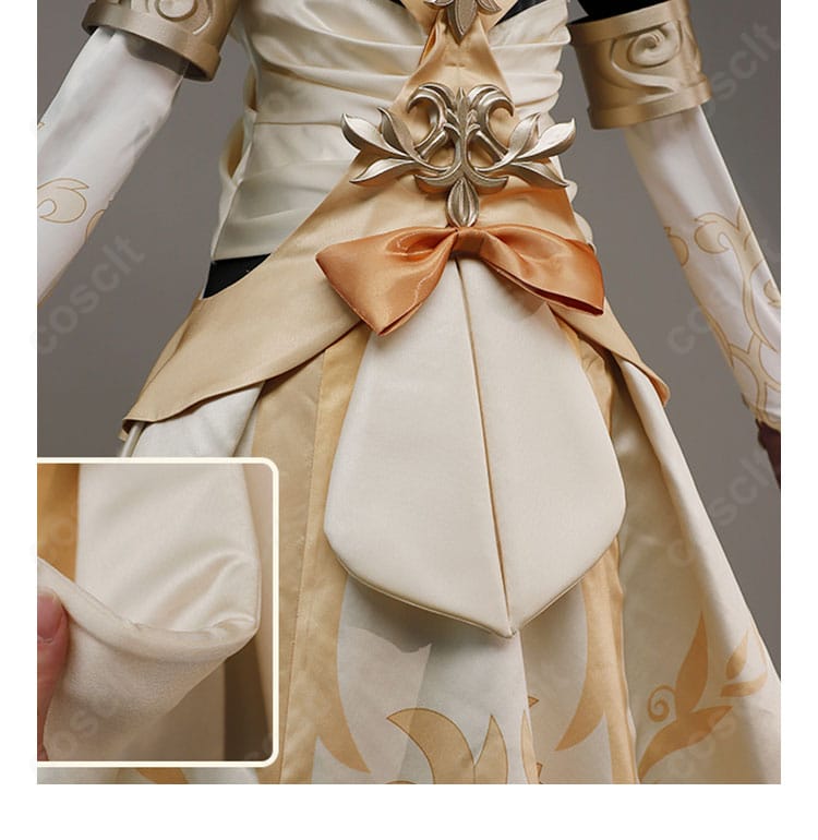 裾まわりの装飾ディテール、動きに映える意匠の近接写真