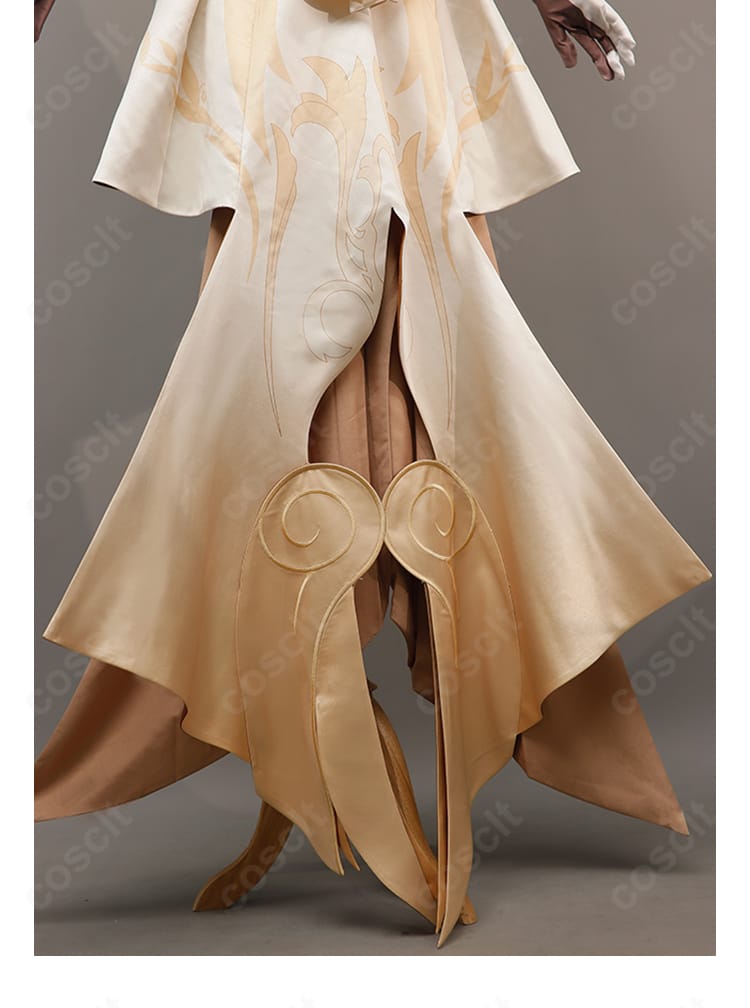 スカート裾装飾のクローズアップ、エレガントな曲線と装飾ライン