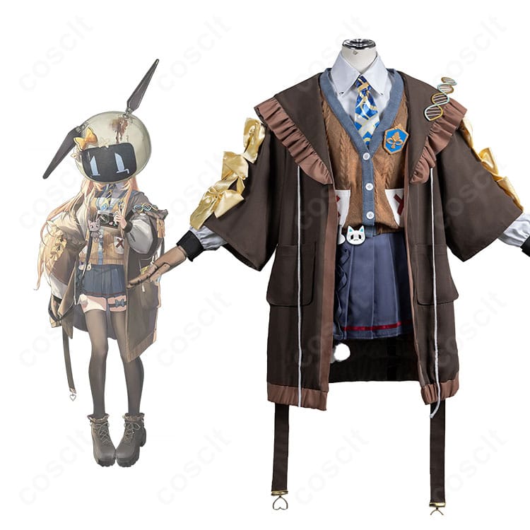 無期迷途 リンのコスプレ衣装・正面全体。キャラクターイメージと並置でマントや胸飾りを含むデザインを高精度に再現。