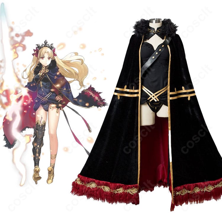 Fate/Grand Order エレシュキガルのキャラクター画像と衣装正面を並べた全体イメージ。冥界のメリークリスマス版の雰囲気を表現。