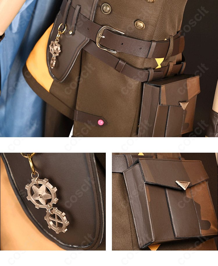 天馬司ショウタイム・ルーラー衣装の腰飾り・ウエスト周り詳細。ベルトとポーチの位置、装飾の質感を強調。