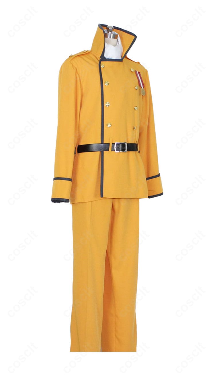 右側面のオレスキー衣装。袖口や側面ライン、ベルトの見え方を確認できるアングル。