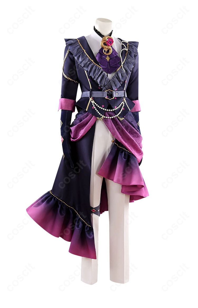 巴日和 コスプレ「傾慕の華衣装」右側面。袖口や腰飾りの立体装飾ディテール