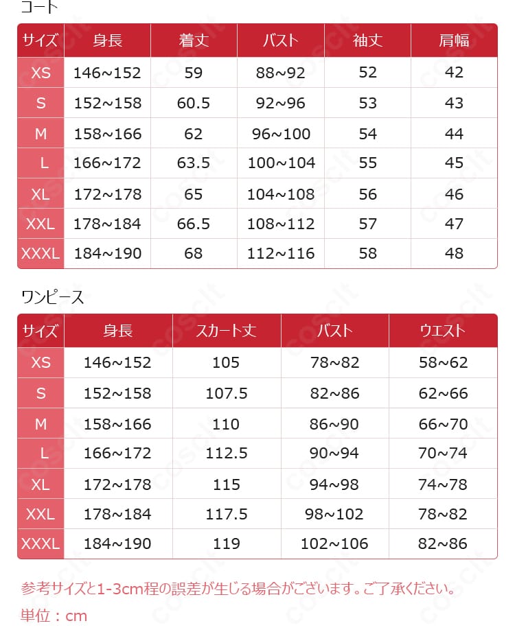 サイズガイド：S〜XXLの寸法目安と選び方のポイントを示す表