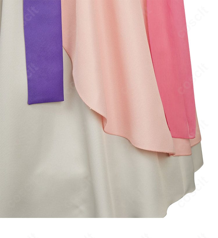 薬屋のひとりごと 猫猫コスプレ衣装 スカート装飾の近接。柔らかなドレープと裾の仕上げを確認できる画像