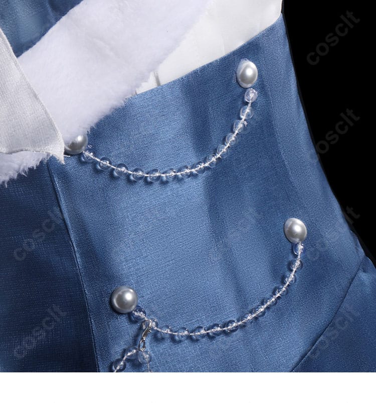 SNOW MIKU 2025 鏡音レン 衣装の腰部ディテール。飾りチェーンの取り付け位置と落ち感を明確に撮影。