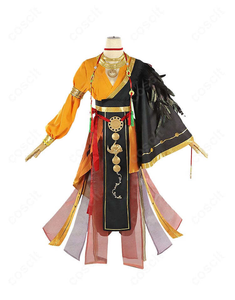 無期迷途 曜(ヤオ)燃える神舞 コスプレ衣装の正面全景。落ち着いた色味とエレガントなラインが映える撮影向けカット。