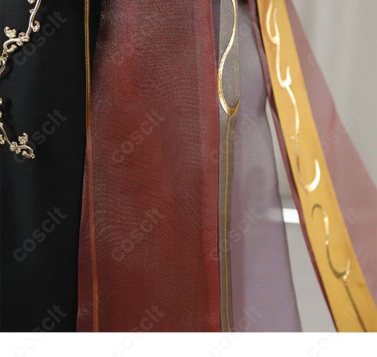 無期迷途 曜(ヤオ)燃える神舞 胸元・アクセサリー周辺の装飾ディテール。高品質素材と丁寧な縫製を示す拡大写真。