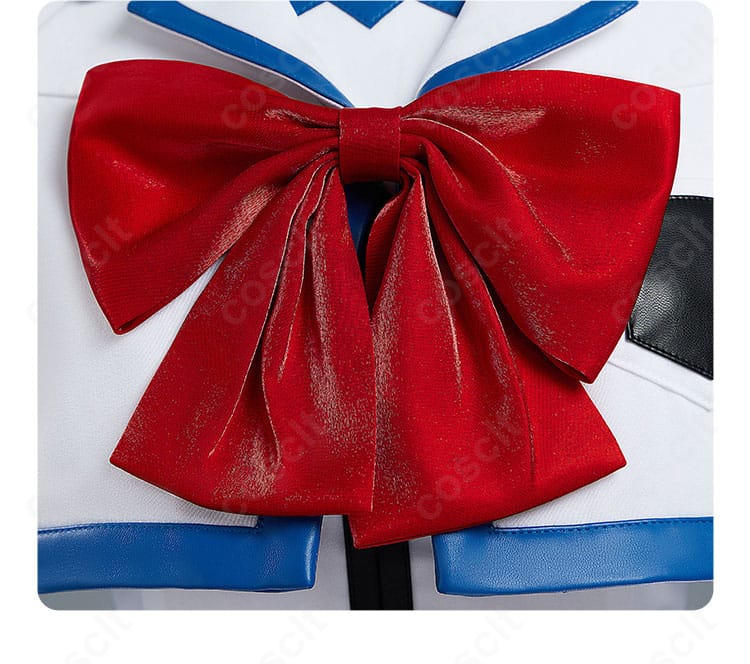 リボンの蝶結び装飾のアップ。結び目のボリュームと形状安定が分かる仕立て。