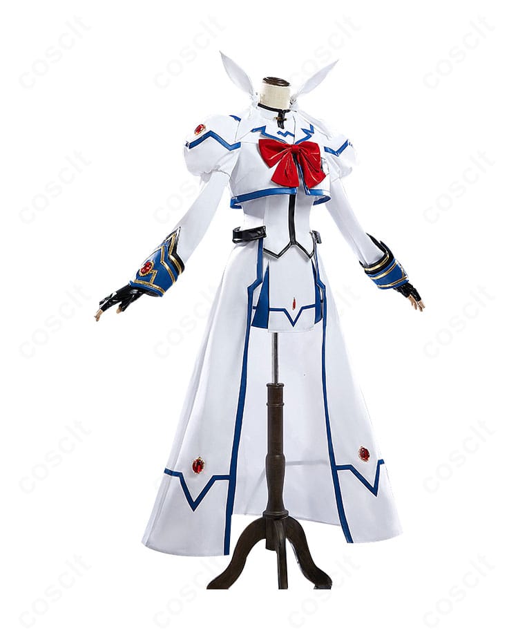 高町なのは バリアジャケット衣装の側面。オーバースカートの立体感と肩・袖の造形を確認できるアングル。