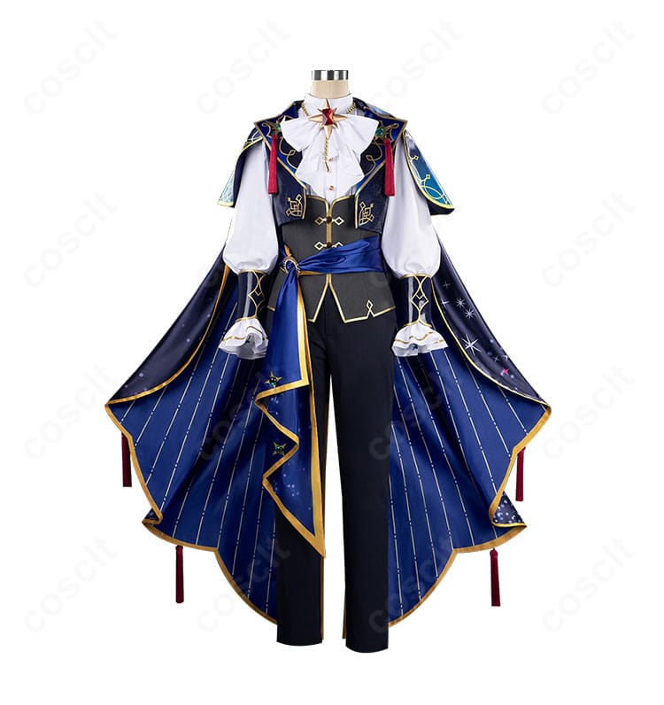 あんさんぶるスターズ！！ 影片みか・斎宮宗「星の鳴動」コスプレ衣装の正面全身。マントの落ち感とコルセットのラインが強調された写真。