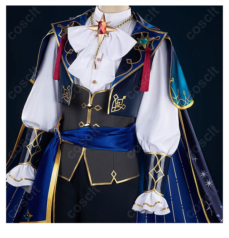 装飾ディテールの接写。刺繍や金色アクセントを中心に、質感と立体感を表現。