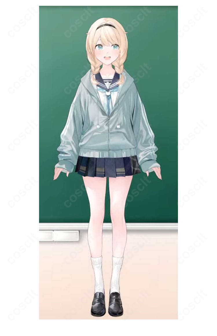 風真いろはのセーラー服制服コスプレ一式。配色や襟ラインまで再現し、細部が見える全身イメージ。