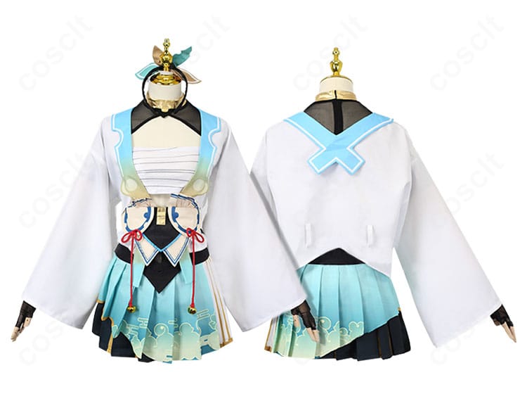 風真いろは 初期衣装のフロント装飾クローズアップ。刺繍や装飾パーツの質感と配置、コルセットの意匠が分かる詳細画像。