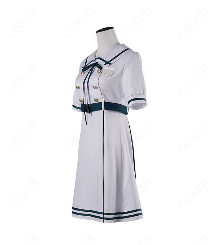 若葉睦 月ノ森女子学園夏制服コスプレ衣装の側面シルエット