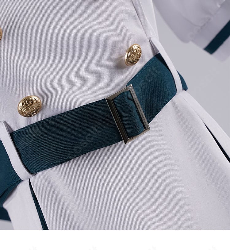 若葉睦コスプレ衣装 ウエストベルトのバックルと縫製ディテール