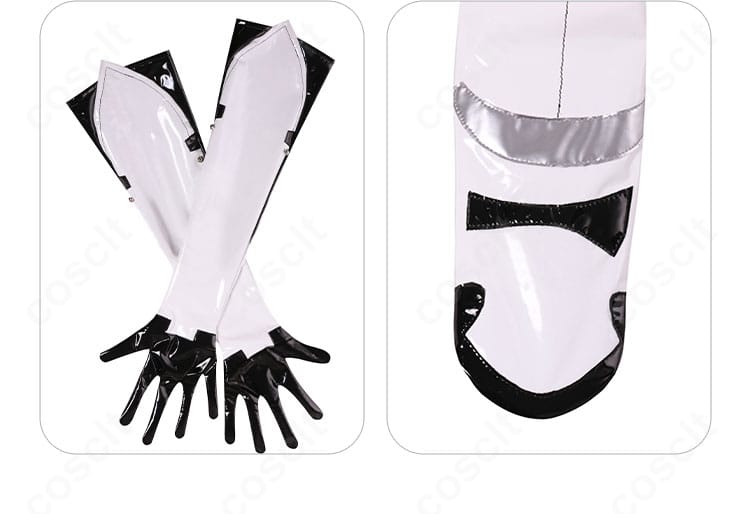 綾波レイ プラグスーツの手袋ディテール。指先までの仕立てと素材感が分かる接写。