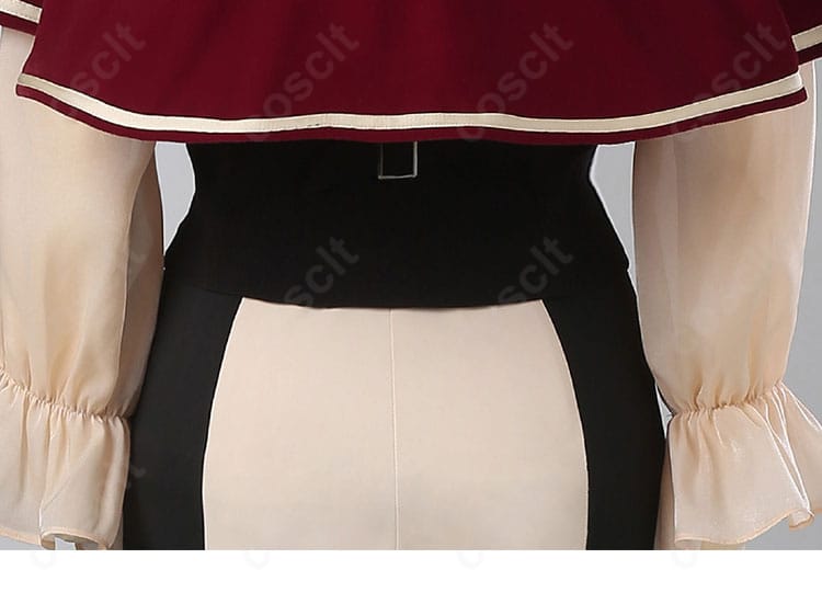 背面のディテール。ヨークから裾にかけてのラインが美しいティモリス衣装