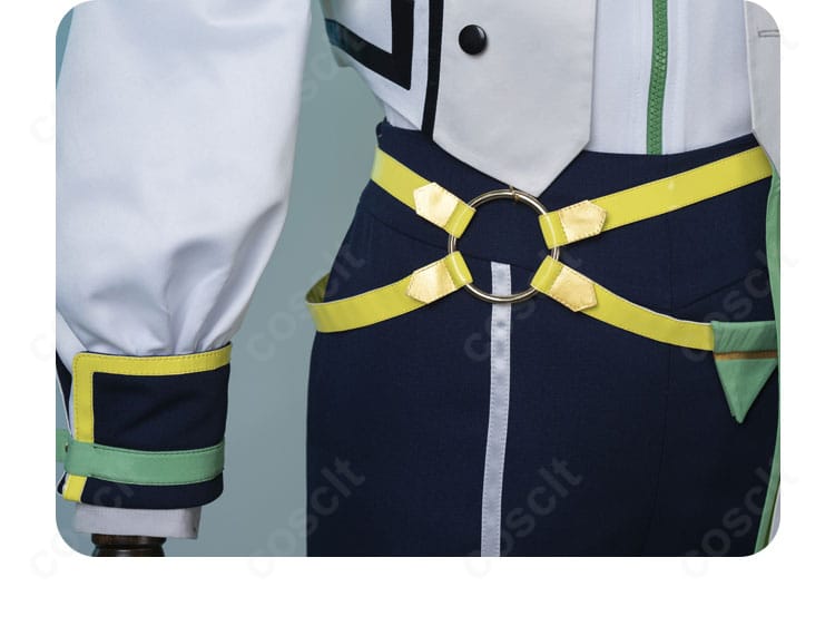 腰周り装飾の詳細：ベルト位置と装飾の重なり、可動を考慮した固定方法