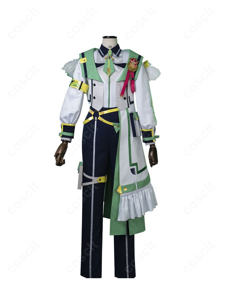 商品正面図：朱桜司・姫宮桃李・乱凪砂用 プロメッサ衣装コートとシャツ・ズボンのフロント全景