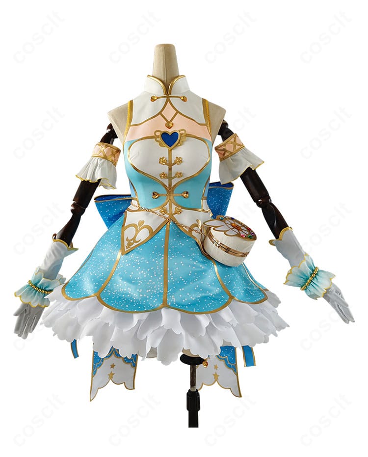 絢瀬絵里 お化粧の魔法編 覚醒後コスプレの正面全身。高発色生地と胸元ライン、リボン配置が分かるスタイリング。