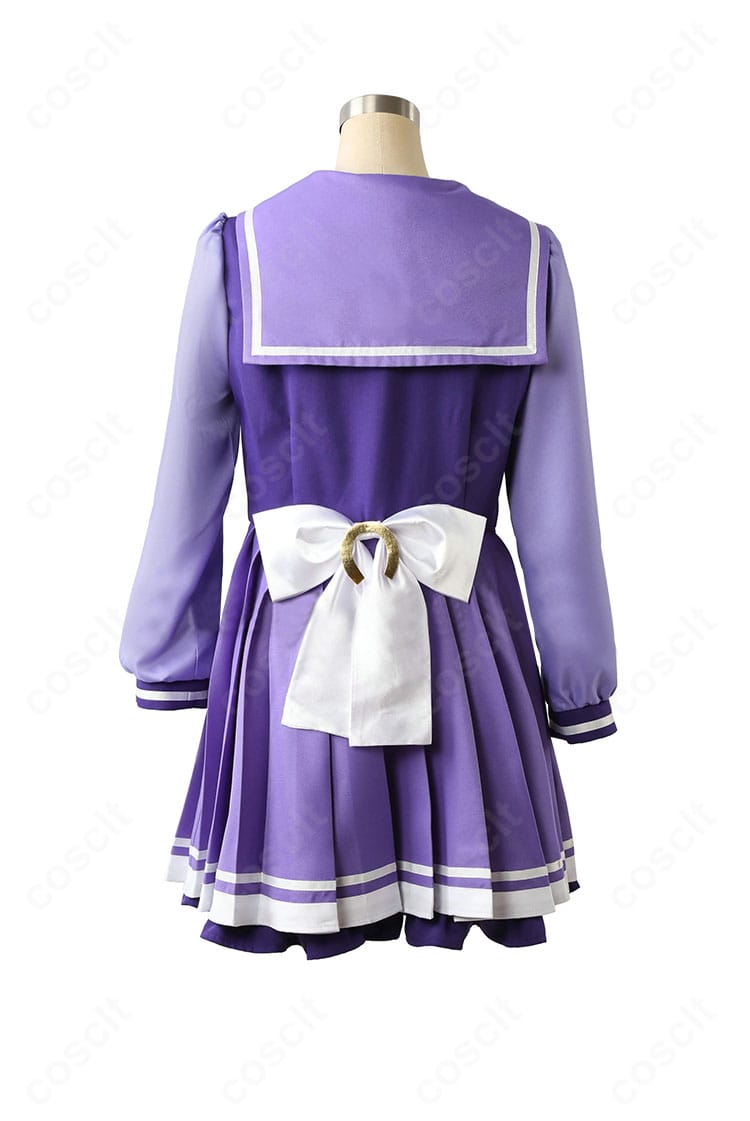 ウマ娘 プリティーダービー トレセン学園制服 冬服セーラー 背面ディテール。リボン位置と背面ラインを忠実に再現した後ろ姿。