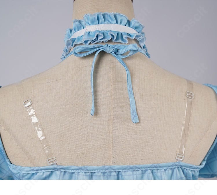 フワワ衣装 レースアップの接写。サイズ微調整がしやすくフィット感を高める仕様