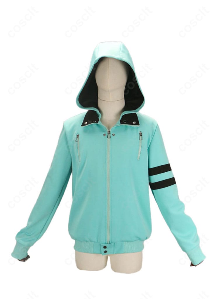 金木研 私服コート コスプレ衣装の正面全身。直線的シルエットと丈感を確認